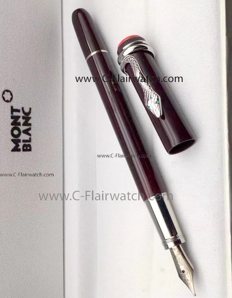 Copy Rouge et Noir Mont Blanc Snake Pen Dark Red Fountain Pen